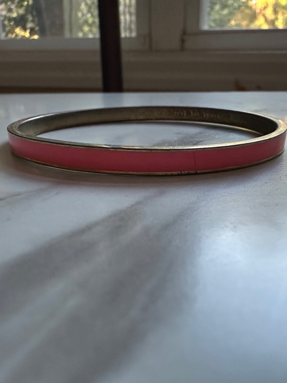 kate spade Coral Pink Enamel Bangle Bracelet- Hot to Trot - Picture 4 of 4
